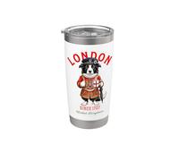 Border Collie Cane Torre di Londra Guardia Caffè Inghilterra Bicchiere termico in acciaio inox doppia parete