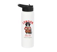 Border Collie Cane Torre di Londra Guardia Caffè Inghilterra Stainless Steel Insulated Water Bottle