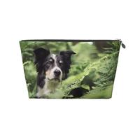 Border Collie Cani Bokeh Animali Domestici Bianco Nero, Borsa da toilette Borsa per trucco Borsa per cosmetici Borsa da toilette da viaggio portatile
