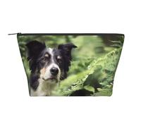 Border Collie Cani Bokeh Animali Domestici Bianco Nero, Borsa da toilette Borsa per trucco Borsa per cosmetici Borsa da toilette da viaggio portatile