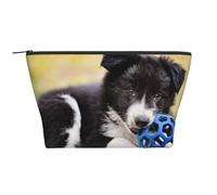 Border Collie Cani Cucciolo Animali Bordo Nero, Borsa da toilette Borsa per trucco Borsa per cosmetici Borsa da toilette da viaggio portatile