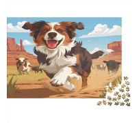 Border Collie carino Jigsaw Puzzle Impossible 1000 Pezzi Decorazione Per La Casa. Rilassamento E Intelligence Per Adulti E Bambini Da 12 Anni 1000pcs (75x50cm)