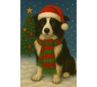 Border Collie Christmas Notebook: Festive 5.5” x 8.5” Journal for Dog Lovers | 120 Lined Pages | Cute Holiday Gift