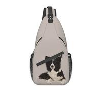 Border-Collie-Dog Cross Chest Bag Sling Backpack Fashion Hiking Daypack Unisex Chest Shoulder Bag