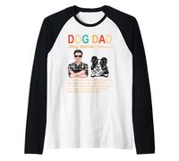 Border Collie Dog Dad Definition Funny Fathers Day Maglia con Maniche Raglan