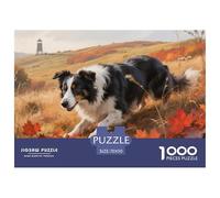 Border Collie Dog Jigsaw Puzzle 1000 Pezzi, Puzzle Autumn Field Adulti, Gioco Diabilità Impossibile Puzzle Arte Gioco Intellettivo Familiare Regali Di Festa 70x50cm/1000pcs