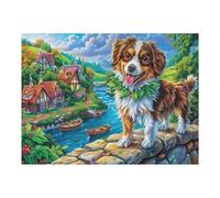 Border Collie Flower Field Puzzle 500 Pezzi Per Lui Amici E Colleghi Rompicapo Sfida Impossibile Giochi Da Tavolo Serate in Gruppo Regalo Natale 2025 500 PCS