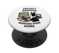 Border Collie Funny Project Manager Lavoro da casa PopSockets PopGrip Adesivo