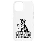Border Collie gestisce la produttività Task List Fun Custodia per iPhone 15