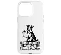 Border Collie gestisce la produttività Task List Fun Custodia per iPhone 15 Pro Max