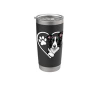 Border Collie Heart - Cane da pastore papà cane mamma Agility Dog Bicchiere termico in acciaio inox doppia parete
