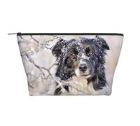 Border Collie Inverno Biancaneve Cani Neri, Borsa da toilette Borsa per trucco Borsa per cosmetici Borsa da toilette da viaggio portatile