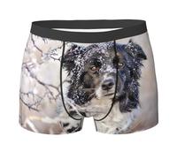 Border Collie Inverno Neve Bianco Nero Cani, Intimo Uomo Boxer Slip Comfort Morbido Elasticizzato per Uomo