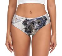 Border Collie Inverno Neve Bianco Nero Cani, Slip di Supporto da Donna Marsupio Comodo Morbido Intimo per Donne