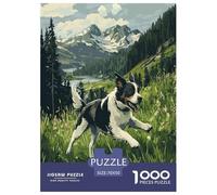 Border Collie Jigsaw Puzzle Impossible 1000Pcs Decorazione Per La Casa. Rilassamento E Intelligence Per Adulti E Ragazzi Da 14 Anni 70x50cm/1000pcs