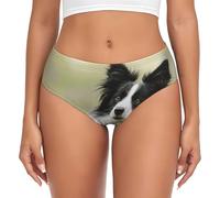 Border Collie Lawn Black Border Collie Pets, Slip di Supporto da Donna, Comodi e Morbidi, per la Biancheria Intima da Donna