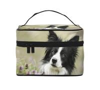 Border Collie Lawn Nero Border Collie Animali domestici, Borsa per il trucco Borsa per cosmetici Borsa da viaggio portatile da viaggio Astuccio per matite