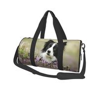 Border Collie Lawn Nero Border Collie Animali domestici, Borsone da viaggio di grande capacità Borsa rotonda Borsa da viaggio sportiva Borsa da viaggio Borsa da fitness