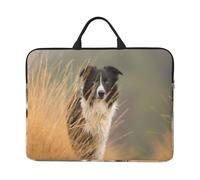 Border Collie Lawn Pets Black White Border, Custodia per laptop da 14 pollici, borsa per notebook, custodia per laptop, valigetta con maniglia