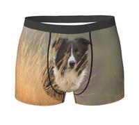 Border Collie Lawn Pets Black White Border, Slip Boxer da Uomo Comodi e Morbidi Elasticizzati per Uomo