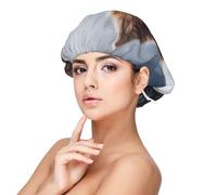 Border Collie marrone Bokeh Dio con occhi gialli,Cuffia da notte in raso per adulti - Cuffia da notte elastica per donna, copricapelli per la notte