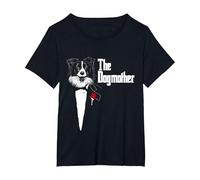 Border Collie Mom | Il Dogmother Border Collie Mommy Regalo Maglietta, Donna Plus-Size, Nero, 5X