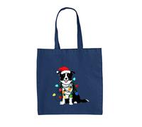 Border Collie Natale - Borsa Tote IN Tela - Colly Carino Animali Cane Cani Love