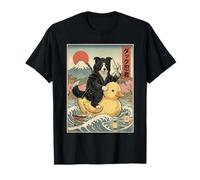 Border Collie Ninja Giappone Vintage Giapponese Ukiyo-e Art Maglietta