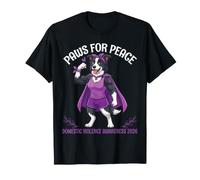 Border Collie Paws Consapevolezza della violenza Domestica per la Pace 2026 Maglietta