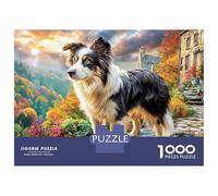 Border Collie Puzzle 1000 Pezzi Per Adulti E Bambini Confezione Di Alta Qualità Colorato Collie on Stone Path Splendido Puzzle Regalo Perfetto 52x38cm/1000pcs