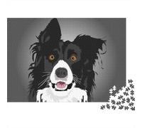 Border Collie Puzzle 1000 Pezzi, Tecnica Di Rilassamento, Arredamento Per La Casa, Opera D'Arte Completa 1000pcs (75x50cm)