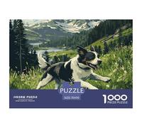 Border Collie Puzzle Da 1000 Pezzi Per Gli Adulti Animal Jigsaw Colore Colorato Collezione D'arte Gioco Familiare Travel Gift Qualità Premium 70x50cm/1000pcs