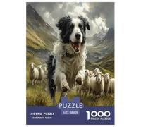 Border Collie Puzzle Impossibili 1000Pcs Decorazione Per La Casa. Rilassamento E Intelligence Per Adulti E Ragazzi Da 14 Anni 38x26cm/1000pcs