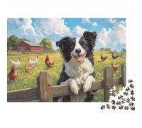 Border Collie Puzzle Impossible 1000 Pezzi Animale Cane Decorazione Per La Casa. Rilassamento E Intelligence Per Adulti E Bambini Da 12 Anni 1000pcs (75x50cm)