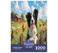 Border Collie Puzzle Impossible 1000Pcs Decorazione Per La Casa. Rilassamento E Intelligence Per Adulti E Bambini Da 12 Anni 38x26cm/1000pcs