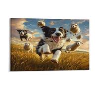 Border Collie Quadro Su Tela Canvas Stampe Da Parete Decorazioni Da Parete Disegno Canvas Stampa Su Tela Pittura Poster Da Parete Di Arte Per Camera Da Letto E Da Pranzo, Soggiorno, Cucina, Bagno, Ho