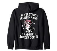 Border Collie Ragazza Border Collie Divertente Felpa con Cappuccio