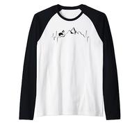 Border Collie Regali I Battito cardiaco Escursionismo Maglia con Maniche Raglan