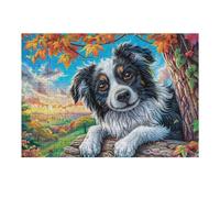 Border Collie Running Puzzle 300 Pezzi Idea Regalo Natale 2025 Rompicapo Premium Rilassamento E Divertimento Regalo Perfetto Per Lui E Lei 300 PCS