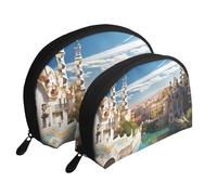 Border Collie - Set di trousse da viaggio per cosmetici, con cerniera e scomparti interni, Spagna Acqua Città, Taglia unica