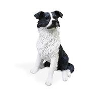 Border Collie Statue Scultura Simulazione Modello del Cane Statuette Figurina Moderna Camera da Letto Studio Scrivania Desta Decorazione Auto Artigianato Ornamenti Regali Toy Art Collection