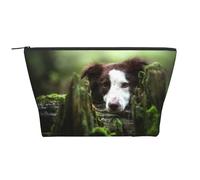 Border Collie Stone Dolce Marrone Cani Animali Domestici, Borsa da toilette Borsa per trucco Borsa per cosmetici Borsa da toilette da viaggio portatile