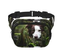 Border Collie Stone Sweet Brown Cani Animali domestici, Marsupio quadrato a doppio strato, borsa da viaggio, marsupio casual