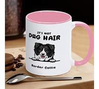 Border Collie Tazza da caffè It's Not Dog Hair Tazza da caffè divertente novità Tazza da tè tazze in ceramica con grande manico a C per caffè, tè, cereali acqua per ufficio, cucina, scuola a casa