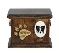 Border Collie urna di legno con cane Art-Dog