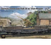 Border Model 1/35 Tedesco 88mm Pistola Flak 36 W / Ssys Wagon Modello Kit
