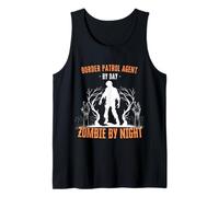 Border Patrol Agent di Giorno Zombie by Night Divertente Halloween Canotta