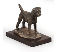 Border Terrier - busto/statua di cane su base di legno, Art Dog IT