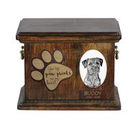 Border Terrier - Urna per cenere di cane con piatto in ceramica Art Dog IT