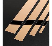 Bordi autoadesivi per finiture murali, Specchio flessibile for modanatura da parete in acciaio inossidabile autoadesivo 16,4 piedi multicolore di dimensioni multiple(Rose Gold Mirror,Width 3cm)
